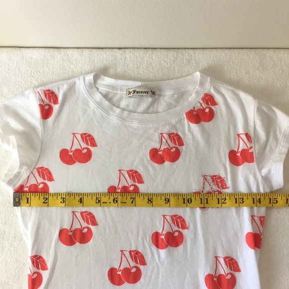 ✨SOLD✨Forever red cute cherries print white tee - Picture 6 of 7